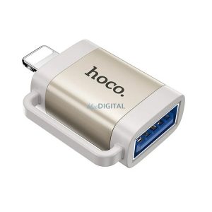 HOCO UA31A adapter (USB aljzat - lightning, adatátvitel és töltés, OTG) VILÁGOSSZÜRKE Apple IPAD 2, iPhone 5, iPhone 5S