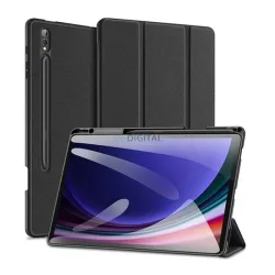   DUX DUCIS DOMO tok álló, bőr hatású (aktív FLIP, oldalra nyíló, TRIFOLD, asztali tartó, ceruza tartó) FEKETE Samsung Galaxy Tab S10 Plus LTE (SM-X826B), Galaxy Tab S10 Plus WIFI (SM-X820)
