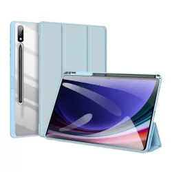  DUX DUCIS TOBY tok álló, bőr hatású (aktív FLIP, oldalra nyíló, TRIFOLD, asztali tartó, ceruza tartó) VILÁGOSKÉK Samsung Galaxy Tab S10 Plus LTE (SM-X826B), Galaxy Tab S10 Plus WIFI (SM-X8