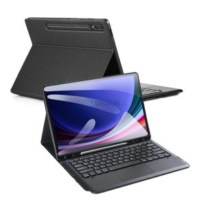 DUX DUCIS tok álló, bőr hatású (FLIP, bluetooth billentyűzet, asztali tartó, QWERTY, angol nyelvű, ceruza tartó) FEKETE Samsung Galaxy Tab S10 Plus LTE (SM-X826B), Galaxy Tab S10 Plus WIFI (S