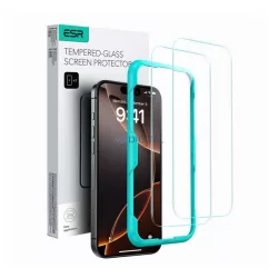   ESR képernyővédő üveg 2db (2.5D, 0.33mm, 9H + segédkeret) ÁTLÁTSZÓ Apple iPhone 16