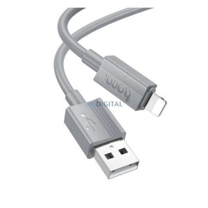 HOCO X107 adatkábel (USB - lightning, 2.4A, 100cm) VILÁGOSSZÜRKE Apple IPAD Air 2, IPAD Pro 10.5 (2017), iPhone 12