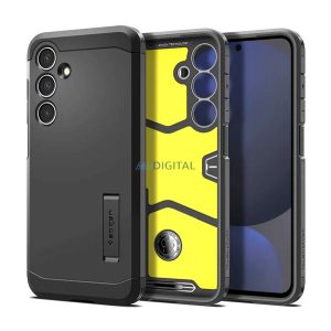 SPIGEN TOUGH ARMOR szilikon telefonvédő (ütésállóság, kitámasztó) FEKETE Samsung Galaxy S24 FE (SM-S721)