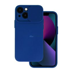   Szilikon telefonvédő (matt, mikrofiber plüss belső, kameravédő) SÖTÉTKÉK Apple iPhone 16 Pro