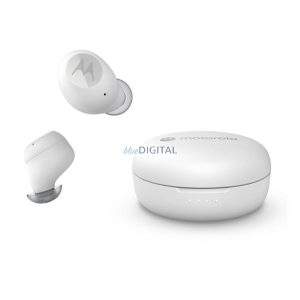 MOTOROLA BUDS 150 bluetooth fülhallgató SZTEREO (v5.3, TWS, mikrofon, IPX5 + töltőtok) FEHÉR