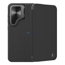   NILLKIN QIN PRO tok álló, bőr hatású (FLIP, oldalra nyíló, kártyazseb, kameravédő) FEKETE Samsung Galaxy S24 FE 5G (SM-S721)