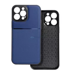   Szilikon telefonvédő (ütésállóság, mágneses, bőr hatású hátlap, csíkos) SÖTÉTKÉK Xiaomi Redmi 14C 4G