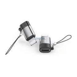   AWEI A11 adapter (Type-C aljzat - lightning, adatátvitel és töltés, OTG) VILÁGOSSZÜRKE