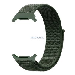   Pótszíj (egyedi méret, nylon, tépőzáras, légáteresztő) SÖTÉTZÖLD Samsung Galaxy Watch Ultra eSIM 47mm (SM-L705)