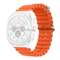   Pótszíj (egyedi méret, szilikon, állítható, hullám) NARANCSSÁRGA Samsung Galaxy Watch Ultra eSIM 47mm (SM-L705)