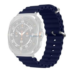  Pótszíj (egyedi méret, szilikon, állítható, hullám) SÖTÉTKÉK Samsung Galaxy Watch Ultra eSIM 47mm (SM-L705)