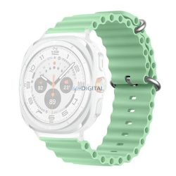   Pótszíj (egyedi méret, szilikon, állítható, hullám) VILÁGOSZÖLD Samsung Galaxy Watch Ultra eSIM 47mm (SM-L705)