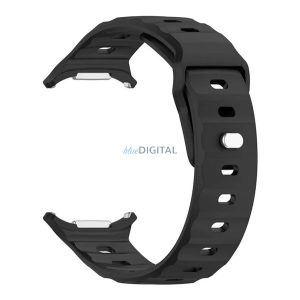 Pótszíj (egyedi méret, szilikon, légáteresztő, 3D) FEKETE Samsung Galaxy Watch Ultra eSIM 47mm (SM-L705)