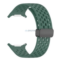   Pótszíj (egyedi méret, szilikon, lyukacsos, légáteresztő) SÖTÉTZÖLD Samsung Galaxy Watch Ultra eSIM 47mm (SM-L705)