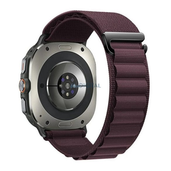 Pótszíj (egyedi méret, textil, állítható) BORDÓ Samsung Galaxy Watch Ultra eSIM 47mm (SM-L705)