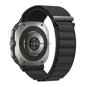 Pótszíj (egyedi méret, textil, állítható) FEKETE Samsung Galaxy Watch Ultra eSIM 47mm (SM-L705)