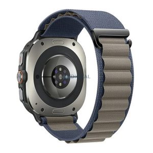 Pótszíj (egyedi méret, textil, állítható) SÖTÉTKÉK Samsung Galaxy Watch Ultra eSIM 47mm (SM-L705)