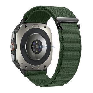 Pótszíj (egyedi méret, textil, állítható) SÖTÉTZÖLD Samsung Galaxy Watch Ultra eSIM 47mm (SM-L705)