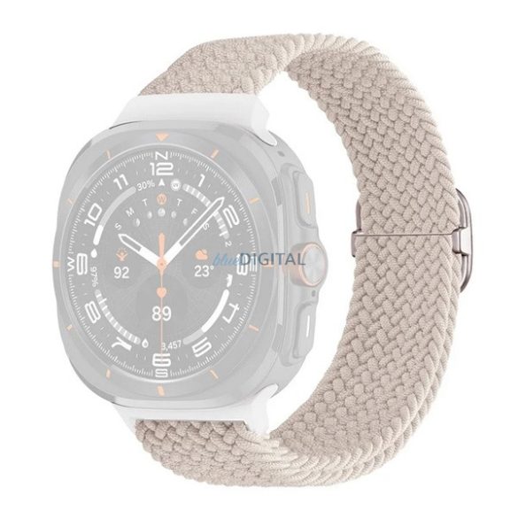 Pótszíj (egyedi méret, textil, szőtt minta) FEHÉR Samsung Galaxy Watch Ultra eSIM 47mm (SM-L705)