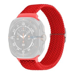 Pótszíj (egyedi méret, textil, szőtt minta) PIROS Samsung Galaxy Watch Ultra eSIM 47mm (SM-L705)