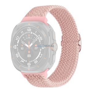 Pótszíj (egyedi méret, textil, szőtt minta) RÓZSASZÍN Samsung Galaxy Watch Ultra eSIM 47mm (SM-L705)