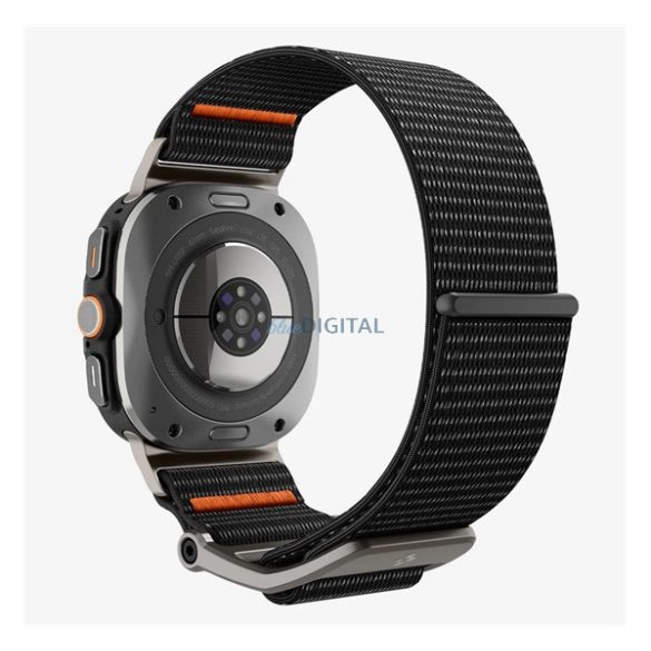 SPIGEN DURAPRO FLEX pótszíj (egyedi méret, textil, állítható) FEKETE Samsung Galaxy Watch Ultra eSIM 47mm (SM-L705)