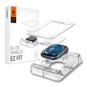 SPIGEN ELITE SHIELD EZ FIT kijelzővédő fólia 2db (full screen, PET + segédkeret) ÁTLÁTSZÓ Apple Watch Series 10 46mm