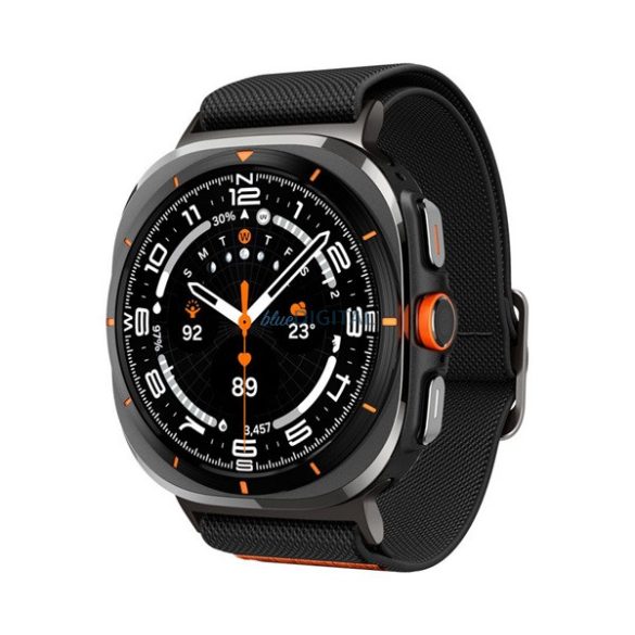 SPIGEN LITE FIT pótszíj (egyedi méret, textil) FEKETE Samsung Galaxy Watch Ultra eSIM 47mm (SM-L705)