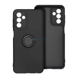   Szilikon telefonvédő (tartógyűrű, mikrofiber plüss belső, mágneses, kameravédő) FEKETE Samsung Galaxy A16 5G (SM-A166), Galaxy A16 4G (SM-A165)