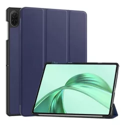   Tok álló, bőr hatású (aktív FLIP, oldalra nyíló, TRIFOLD, asztali tartó) SÖTÉTKÉK Honor Pad X8a