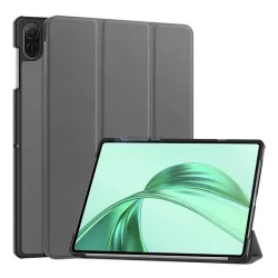   Tok álló, bőr hatású (aktív FLIP, oldalra nyíló, TRIFOLD, asztali tartó) SÖTÉTSZÜRKE Honor Pad X8a