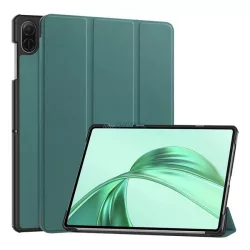   Tok álló, bőr hatású (aktív FLIP, oldalra nyíló, TRIFOLD, asztali tartó) SÖTÉTZÖLD Honor Pad X8a