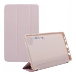  Tok álló, bőr hatású (FLIP, oldalra nyíló, TRIFOLD, asztali tartó) RÓZSASZÍN Xiaomi Redmi Pad SE 8.7
