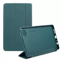   Tok álló, bőr hatású (FLIP, oldalra nyíló, TRIFOLD, asztali tartó) SÖTÉTZÖLD Xiaomi Redmi Pad SE 8.7