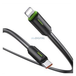   USAMS YU adatkábel (Type-C - lightning, 30W, gyorstöltő, 100cm, cipőfűző) FEKETE