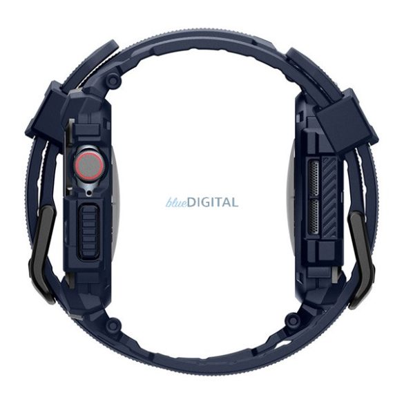 SPIGEN RUGGED ARMOR PRO pótszíj (egyedi méret, szilikon, ütésállóság + szilikon keret) SÖTÉTKÉK Apple Watch Series 10 46mm