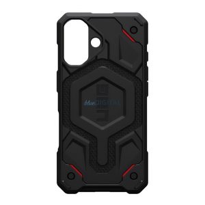 UAG MONARCH PRO szilikon telefonvédő (erős ütésállóság, textil minta, MagSafe) FEKETE Apple iPhone 16 5G