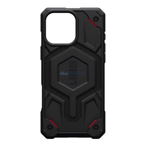 UAG MONARCH PRO szilikon telefonvédő (erős ütésállóság, textil minta, MagSafe) FEKETE Apple iPhone 16 Pro Max 5G