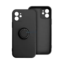   Szilikon telefonvédő (tartógyűrű, mikrofiber plüss belső, mágneses, kameravédő) FEKETE Xiaomi Redmi 14C 4G