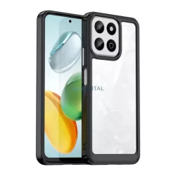   Szilikon telefonvédő (ütésállóság, átlátszó hátlap) FEKETE Honor 200 Smart 5G