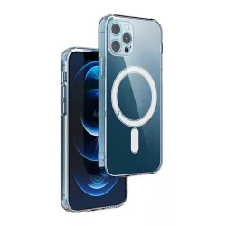   Szilikon telefonvédő (ütésállóság, légpárnás sarok, MagSafe) ÁTLÁTSZÓ Apple iPhone 15 Plus