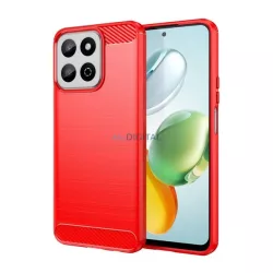   Szilikon telefonvédő (ütésállóság, légpárnás sarok, szálcsiszolt, karbon minta) PIROS Honor 200 Smart 5G