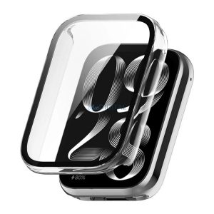 Műanyag keret (BUMPER, ütésállóság + kijelzővédő üveg) ÁTLÁTSZÓ Xiaomi Smart Band 9 Pro