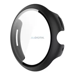   Műanyag keret (BUMPER, ütésállóság + kijelzővédő üveg) FEKETE Google Pixel Watch 3 41mm