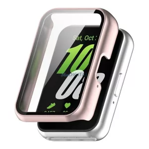 Műanyag keret (BUMPER, ütésállóság + kijelzővédő üveg) RÓZSASZÍN Samsung Galaxy Fit 3