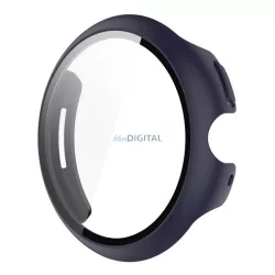   Műanyag keret (BUMPER, ütésállóság + kijelzővédő üveg) SÖTÉTKÉK Google Pixel Watch 3 41mm