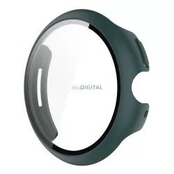   Műanyag keret (BUMPER, ütésállóság + kijelzővédő üveg) SÖTÉTZÖLD Google Pixel Watch 3 41mm