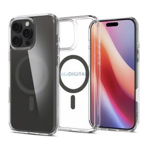 SPIGEN ULTRA HYBRID T MAG műanyag telefonvédő (ütésállóság, légpárnás keret, MagSafe) ÁTLÁTSZÓ/SÖTÉTSZÜRKE Apple iPhone 16 Pro Max 5G