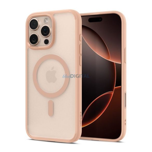 SPIGEN ULTRA HYBRID T MAG műanyag telefonvédő (ütésállóság, légpárnás keret, MagSafe) ROZÉARANY Apple iPhone 16 Pro