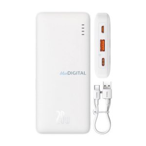 BASEUS AIRPOW vésztöltő USB+Type-C aljzat (10000mAh, 20W, PD gyorstöltő 3.0, LED jelzés) FEHÉR